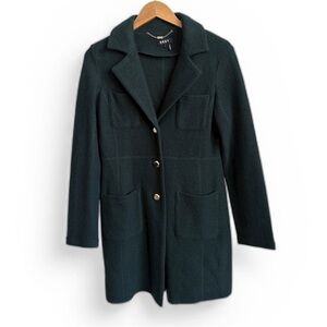 DKNY Green Wool Blend Coat Button Front Jacket Size 8